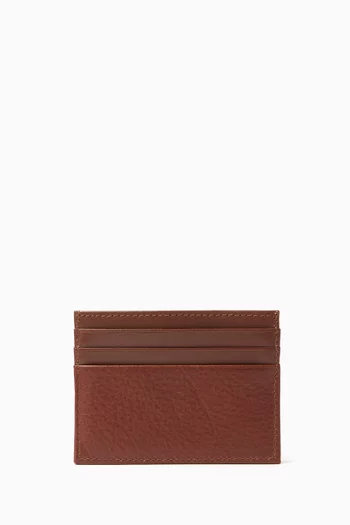 Credit Card Holder in Pebbled-leather
