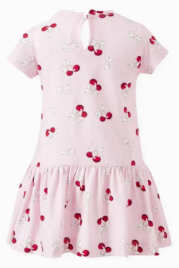 Cherry-print Dress in Cotton Jersey