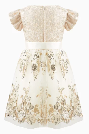 Sequin-embroidered Dress in Tulle
