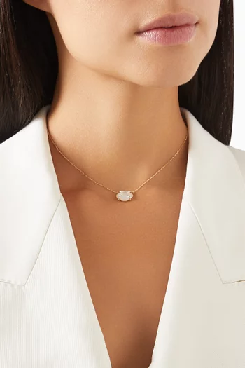 Victoria Mother of Pearl & Diamond Necklace in 18kt Yellow Gold