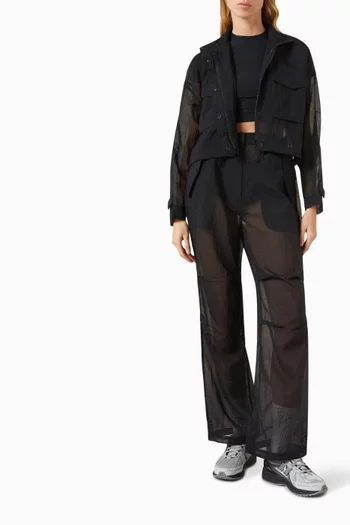Shiloh Cropped Surplus Jacket in Sheer-cotton