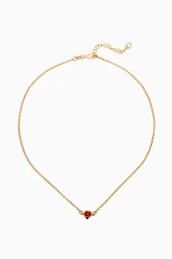 Little Princess Ladybug Necklace in 18kt Gold-plated Sterling Silver