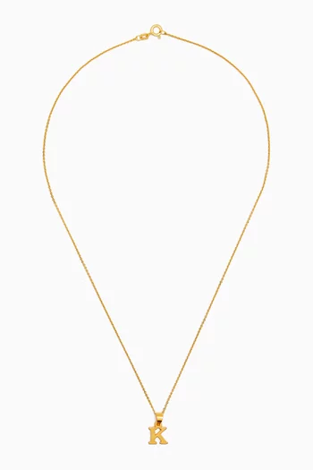 Initials 'K' Necklace in 18kt Gold-plated Silver