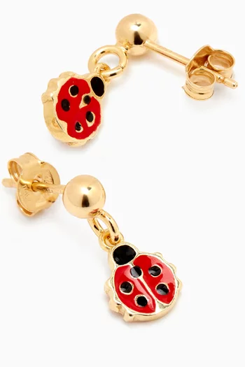 Little Princess Ladybug Earrings in 18kt Gold-plated Silver