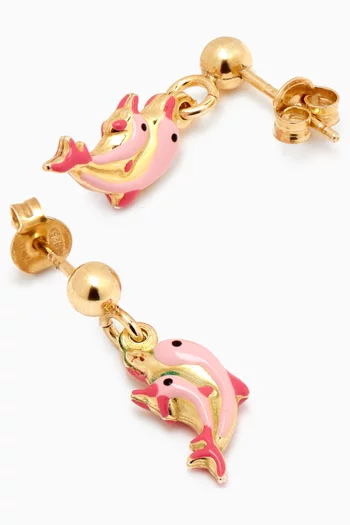 Little Princess Dolphin Earrings in 18kt Gold-plated Silver