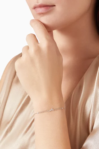 Arabic Lette 'Z' ض  Diamond Bracelet in 18kt White Gold