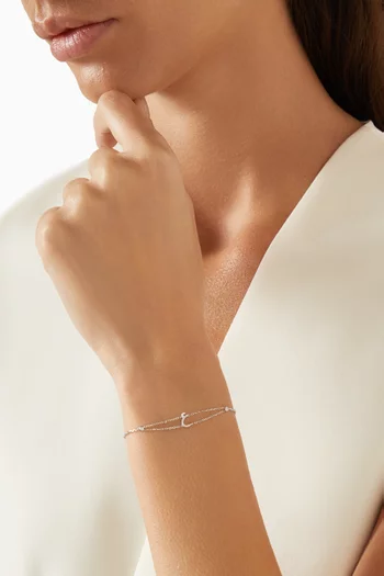 Arabic Letter 'A' ع Diamond Bracelet in 18kt White Gold