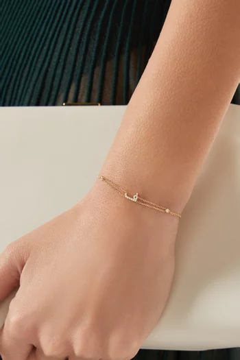 Arabic Letter 'F' ف  Diamond Bracelet in 18kt Gold