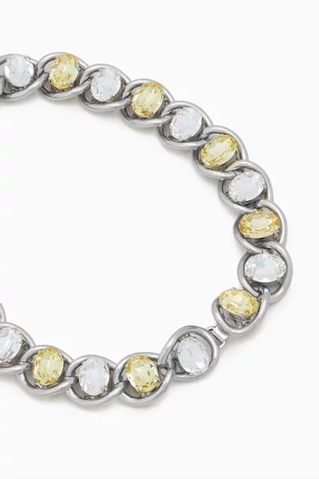 Rhinestone Chunky Chain Necklace in Brass