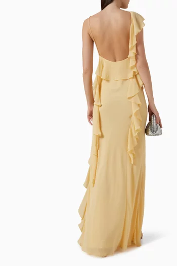 Olivialle Ruffled Maxi Dress in Georgette