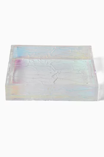 Crushed Ice Iridescent Serving Tray in Acrylic