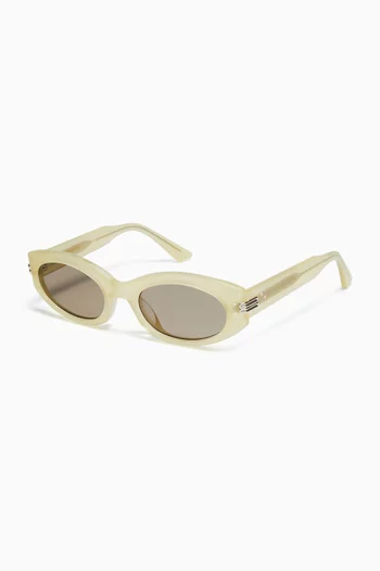 نظارة شمسية ماس واي سي 8 بإطار بيضاوي أسيتات للجنسين