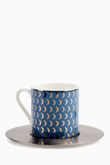 Moon Espresso Cups in Porcelain, Set of 6
