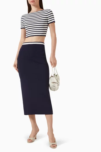 Guard Striped Crop Top in Compact-knit