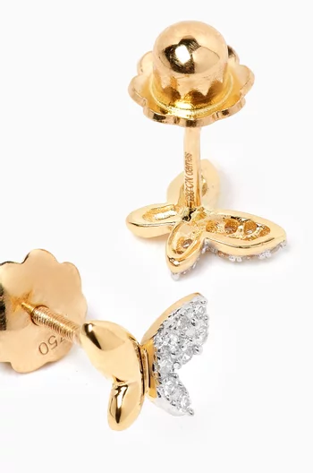 Ara Bambi Diamond Butterfly Earrings in 18kt Gold