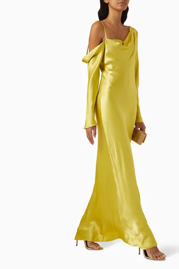 Sofia Asymmetrical Maxi Dress in Viscose Blend