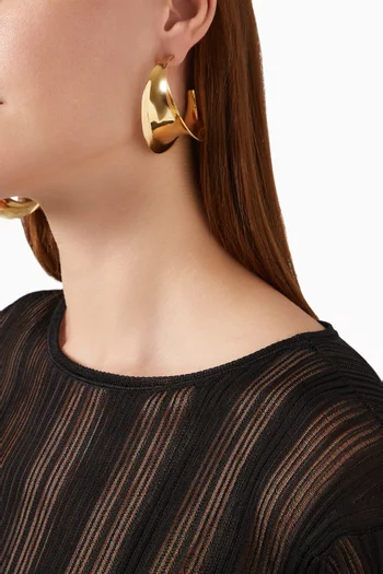 Curved Hoop Earrings in Gold-tone Metal