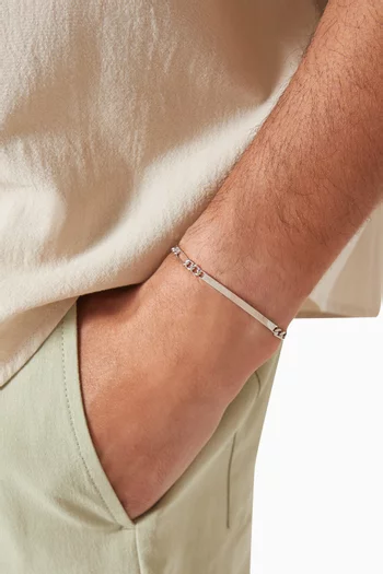ID Figaro Chain Bracelet in Sterling Silver