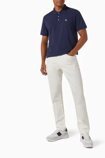 Ikonik Embroidered Polo Shirt in Cotton