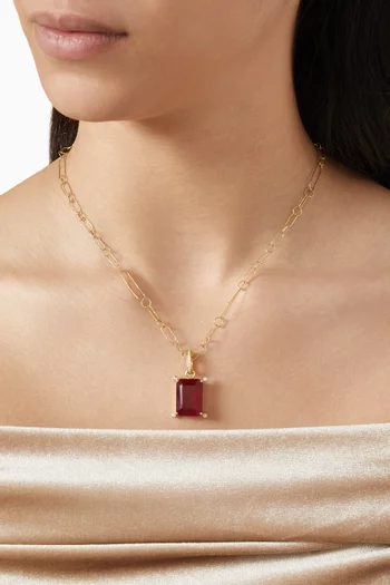 Ruby & Diamond Charm in 18kt Gold