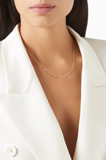 Chic Figaro Chain Necklace in 18kt Gold