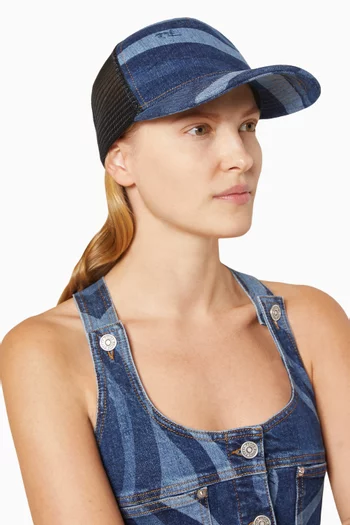 Marmo-print Trucker Hat in Denim