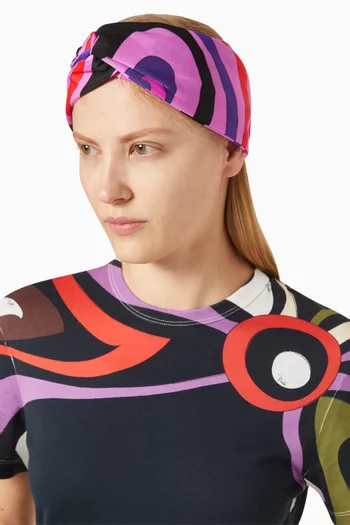 Marmo-print Headband in Stretch-nylon