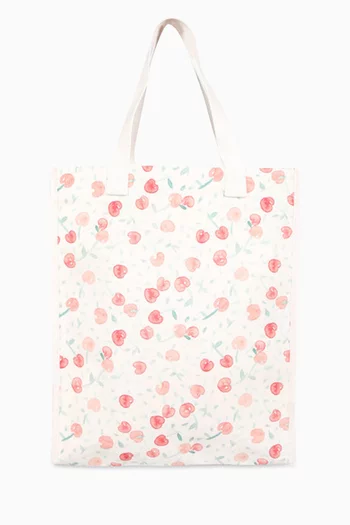 Cherry-print Tote Bag in Cotton-canvas