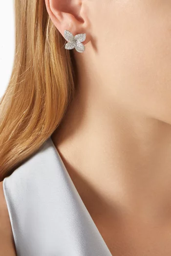 Petit Garden Diamond Earrings in 18kt White Gold