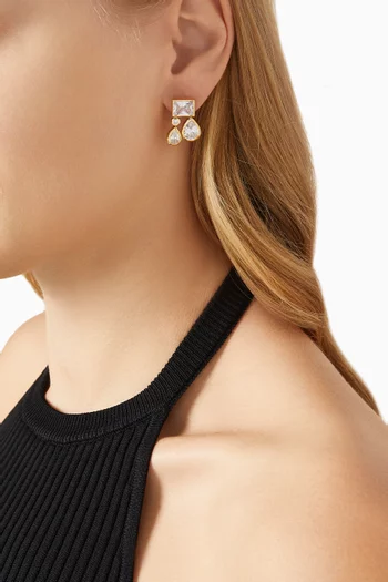 Cubic Zirconia Earrings in 18kt Gold-plated Sterling Silver