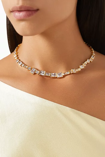 Dare Cubic Zirconia Necklace in 18kt Gold-plated Sterling Silver