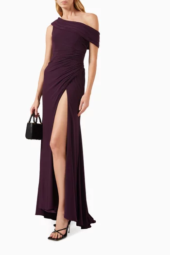 One-shoulder Gown in Jersey
