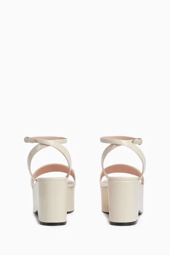 Horsebit Flatform Sandals in Leather