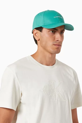 Monogram Logo Embroidered Cap in Organic Cotton