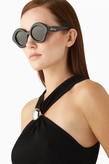 نظارة شمسية أسيتات صغيرة بتصميم على خط الحاجب