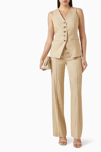 Cruz Wide-leg Pants in Strtech Linen