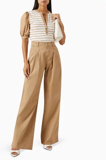 Mia Pleated Pants in Cotton