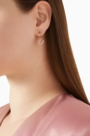 Horseshoe Diamond & Ruby Earring in 18kt Gold