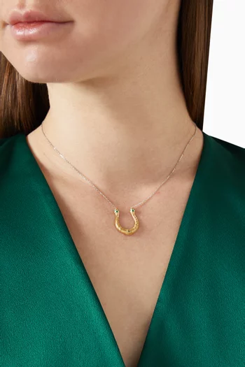 Mystic Horseshoe Diamond Necklace in 18kt Gold