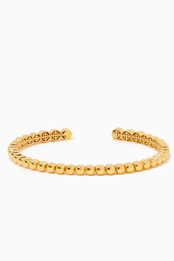 Open Band Crystal Bracelet in 24kt Gold-plated Sterling Silver