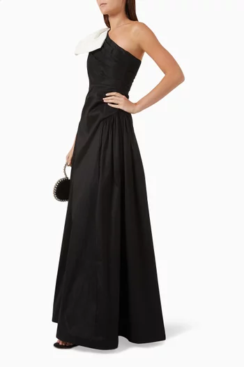 Banks One-shoulder Gown in Taffeta