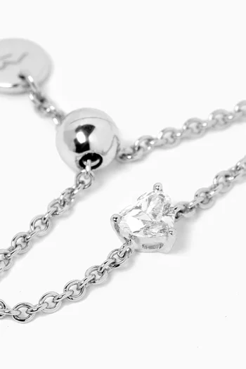 Like a Diamond Heart Chain Ring in 18kt White Gold