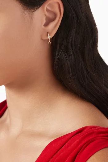 Luna Crescent Sapphire Drop Huggie Earrings in 18kt Gold Vermeil