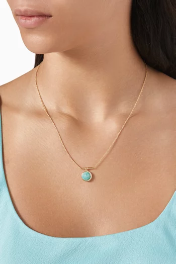 Large Luna Amazonite Pendant Necklace in 18kt Gold Vermeil