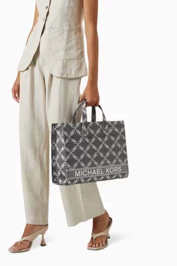 Large Gigi Tote Bag in Cotton-blend Jacquard
