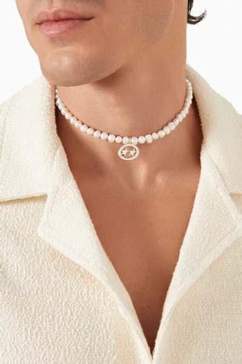 Icon Pearl Necklace in Sterling Silver