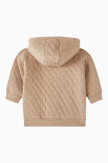 Quilted Hoodie in Organic Cotton-blend