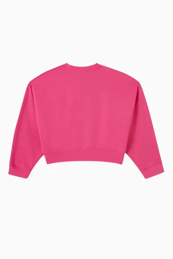 Oversized Varsity Logo Sweatshirt in Cotton Blend Fleece