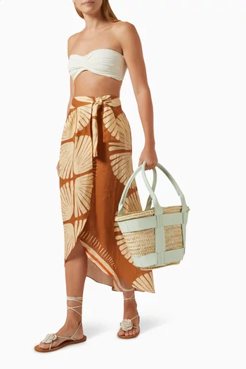 Amazon Echoes Midi Skirt in Linen