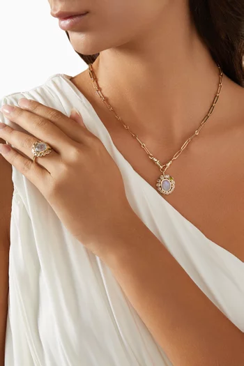 Jasmine Diamond & Moonstone Necklace in 9kt Gold